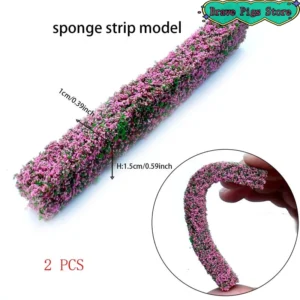 2Pcs Simulation Grass Fence Shrub Strips Green Sand Table Miniature Model DIY Materials For Outdoor Indoor Building Diorama