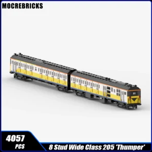 City Railway Britain 8 Wide 205 Class 2-Car Diesel Electric Multiple Unit Trains Building Block Assembly Model Brick Toy Gifts
