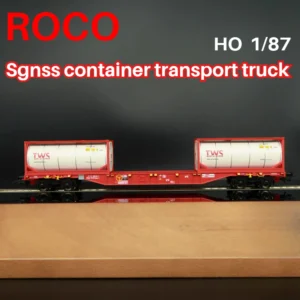 ROCO HO Type 1/87 Train Model Sgnss Type Container Transport Truck Railway Truck 6600077 Red Paint DC Version Boy Toy Gift