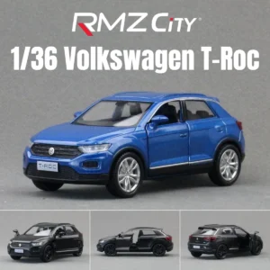 1/36 Volkswagen T-Roc Toy Car Model 5'' RMZ CiTY Diecast Alloy Sport SUV Vehicle Miniature Pull Back Collection Gift for Boy