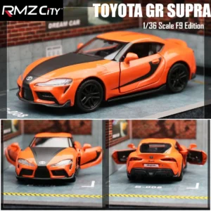 Fast 9 1/36 Toyota GR Supra Racing Car Toy For Children Welly RMZ City Diecast Alloy Miniature Model Collection Gift for Boy Kid