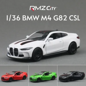 1/36 BMW M4 CSL G82 Sedan Toy Car Miniature Model RMZ CiTY Free Wheels Pull Back Diecast Alloy Collection Gift For Children Boy