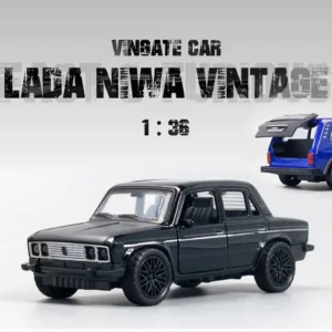 1:36 Alloy Diecast LADA Hatchback Vintage Car Model Classic PullBack Car Miniature Vehicle Replica For Collection Gift Kids